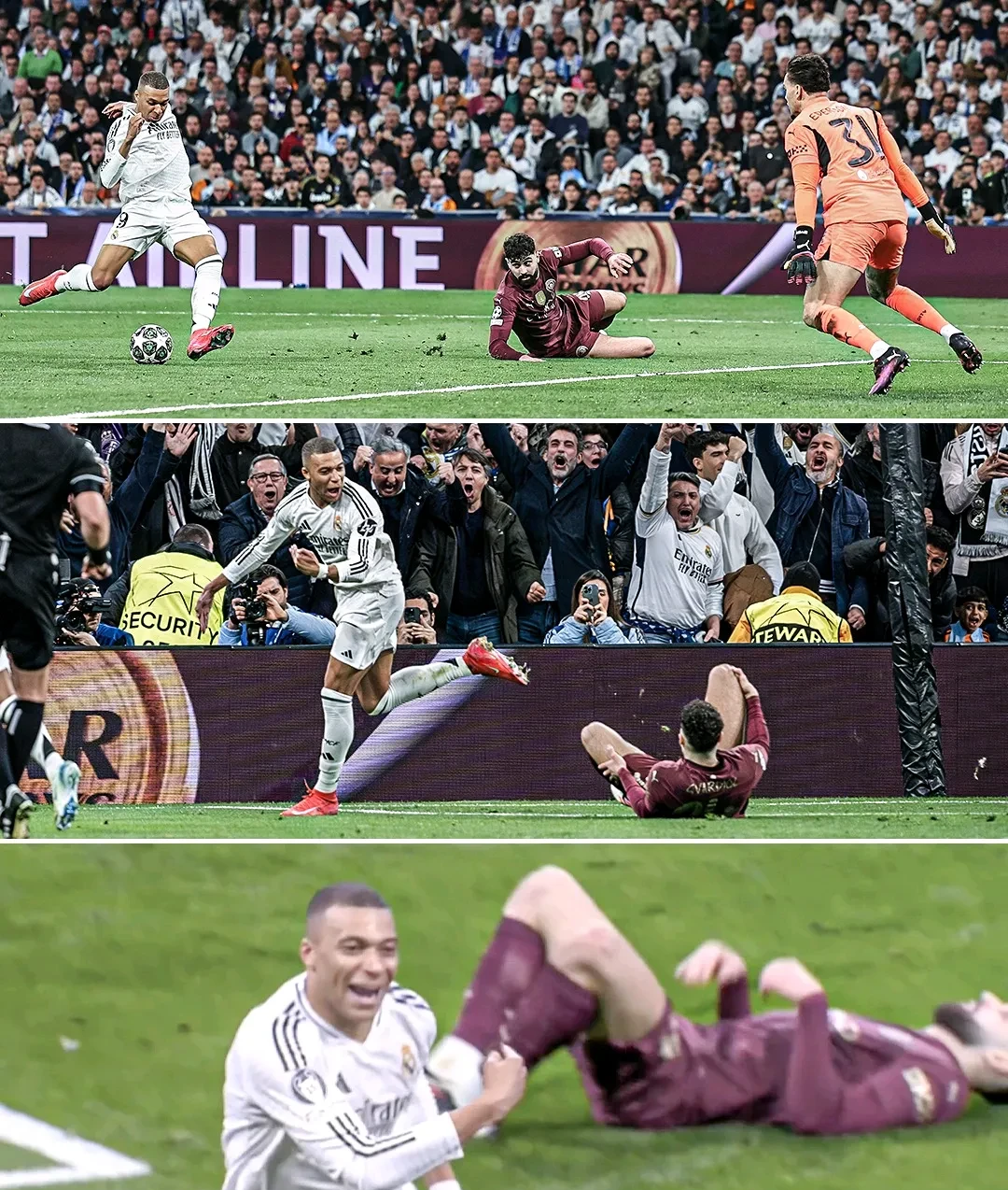 关于姆巴佩重伤倒地，本泽马全队围拢祈祷，场面感人的信息